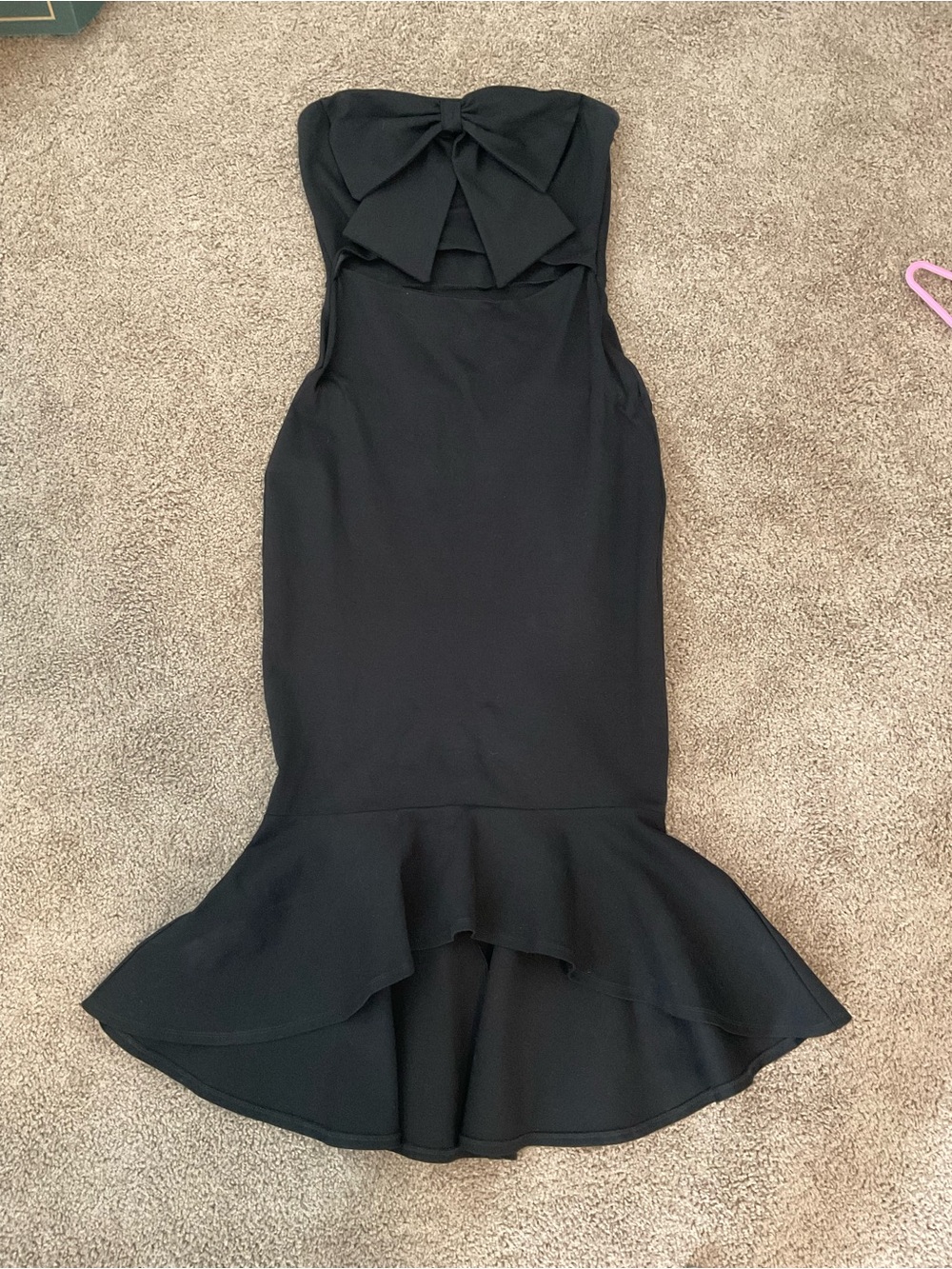 Strapless Black Mermaid Dress with Bow